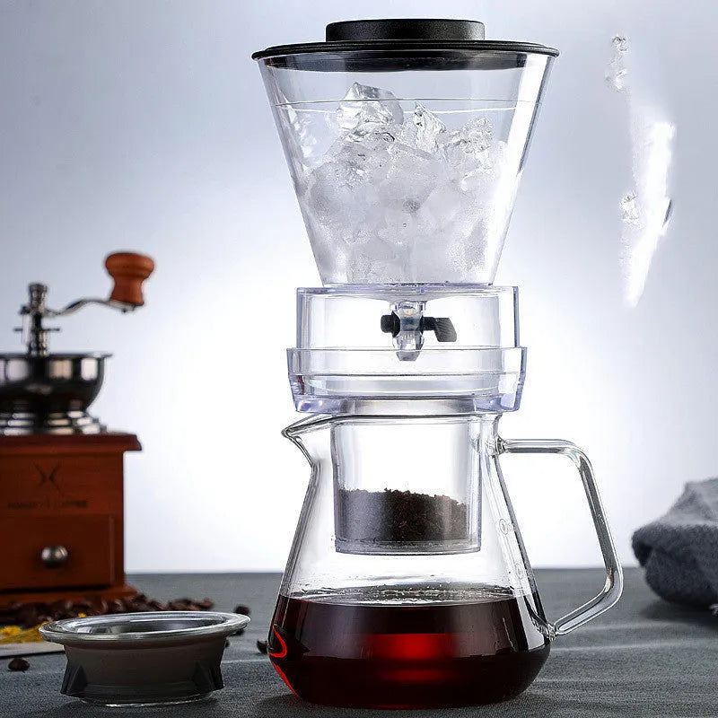 Glass ice drip coffee pot cold brew maker drip type coffee machine New Chinese style