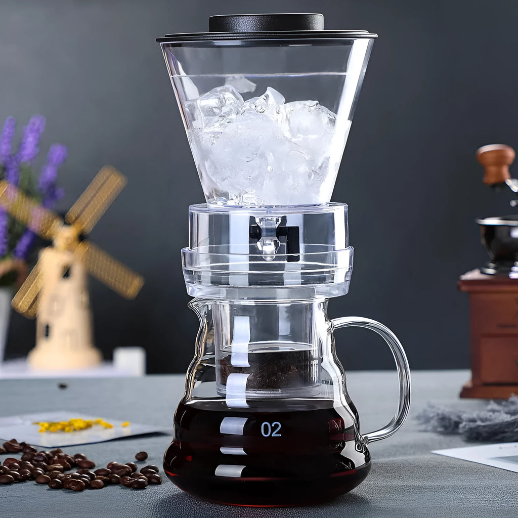 Glass ice drip coffee pot cold brew maker drip type coffee machine New Chinese style