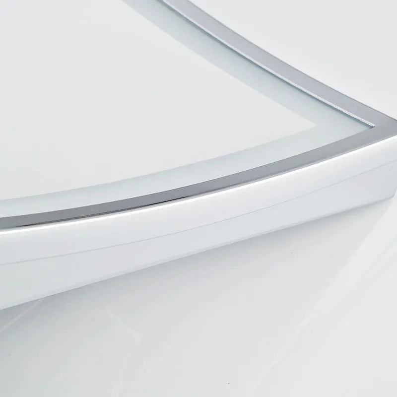 8.5 inch stainless steel folding bathroom mirror lamp with silver lens and integrated light