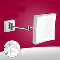 8.5 inch stainless steel folding bathroom mirror lamp with silver lens and integrated light