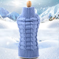 Cashmere twisted rope knit dog sweater shown in a choice of blue, pink, purple, or red colours.