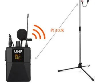 Little Bee X3 model black wireless lavalier lapel microphone isolated on a white background.