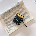 Black silicone protective cover for AirPods charging case with flip design and Chinese letter detailing