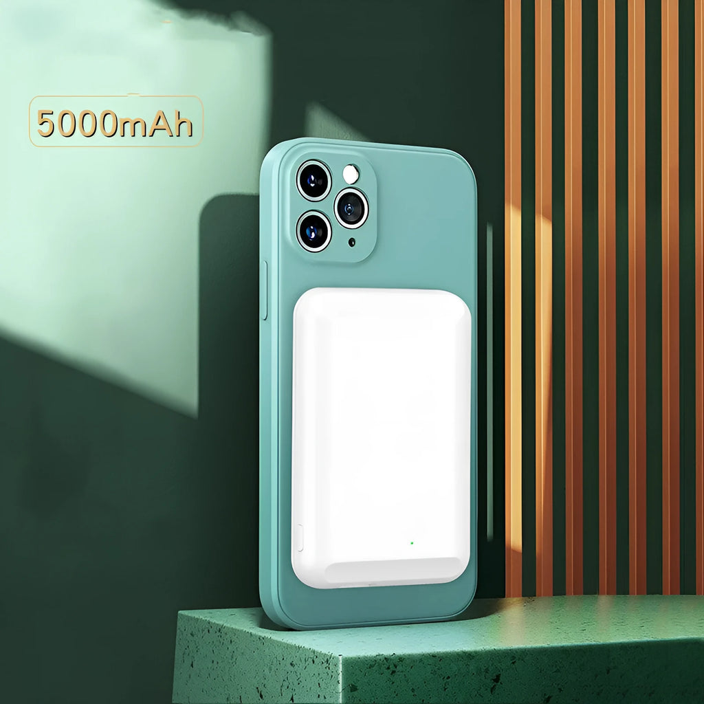 Magnetic wireless power bank with 5000mAh battery in choice of five colours