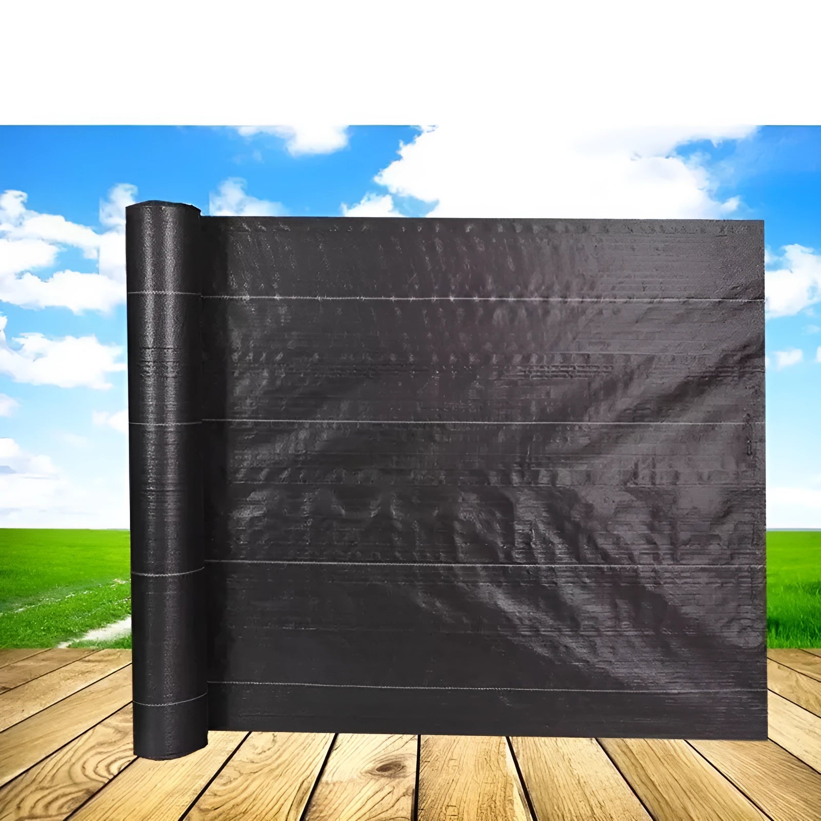 Black composite woven polyethylene weed-proof ground cover cloth for farmland and greenhouse applications