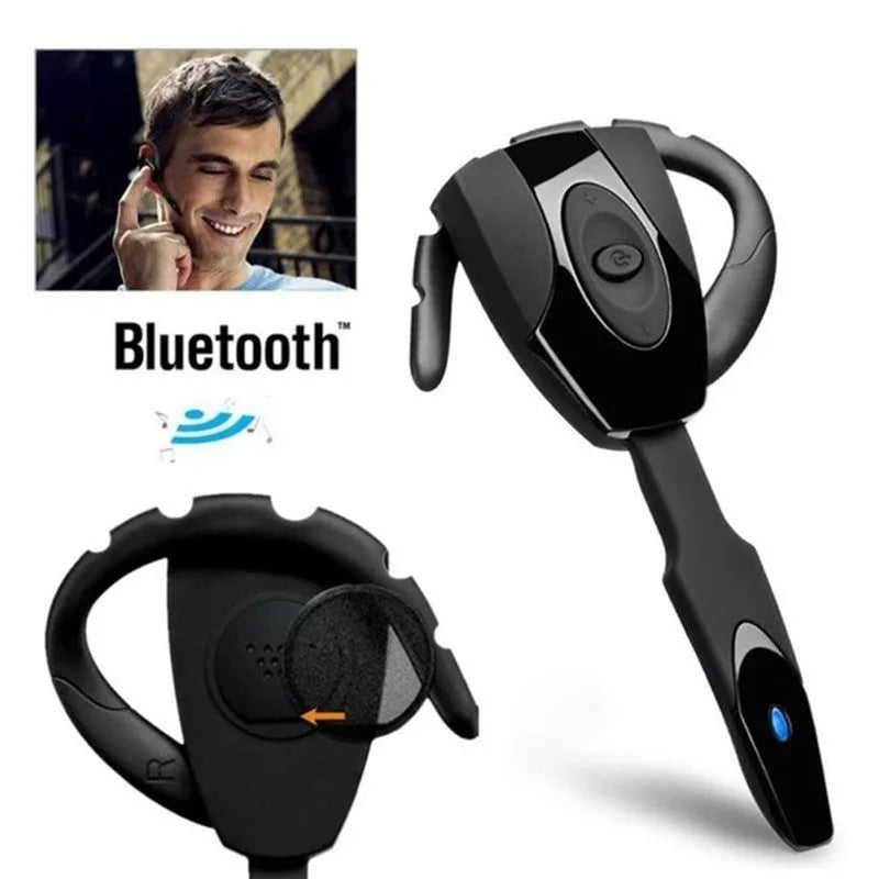 Single earpiece Bluetooth headset in hanging ear design with call and voice control functions