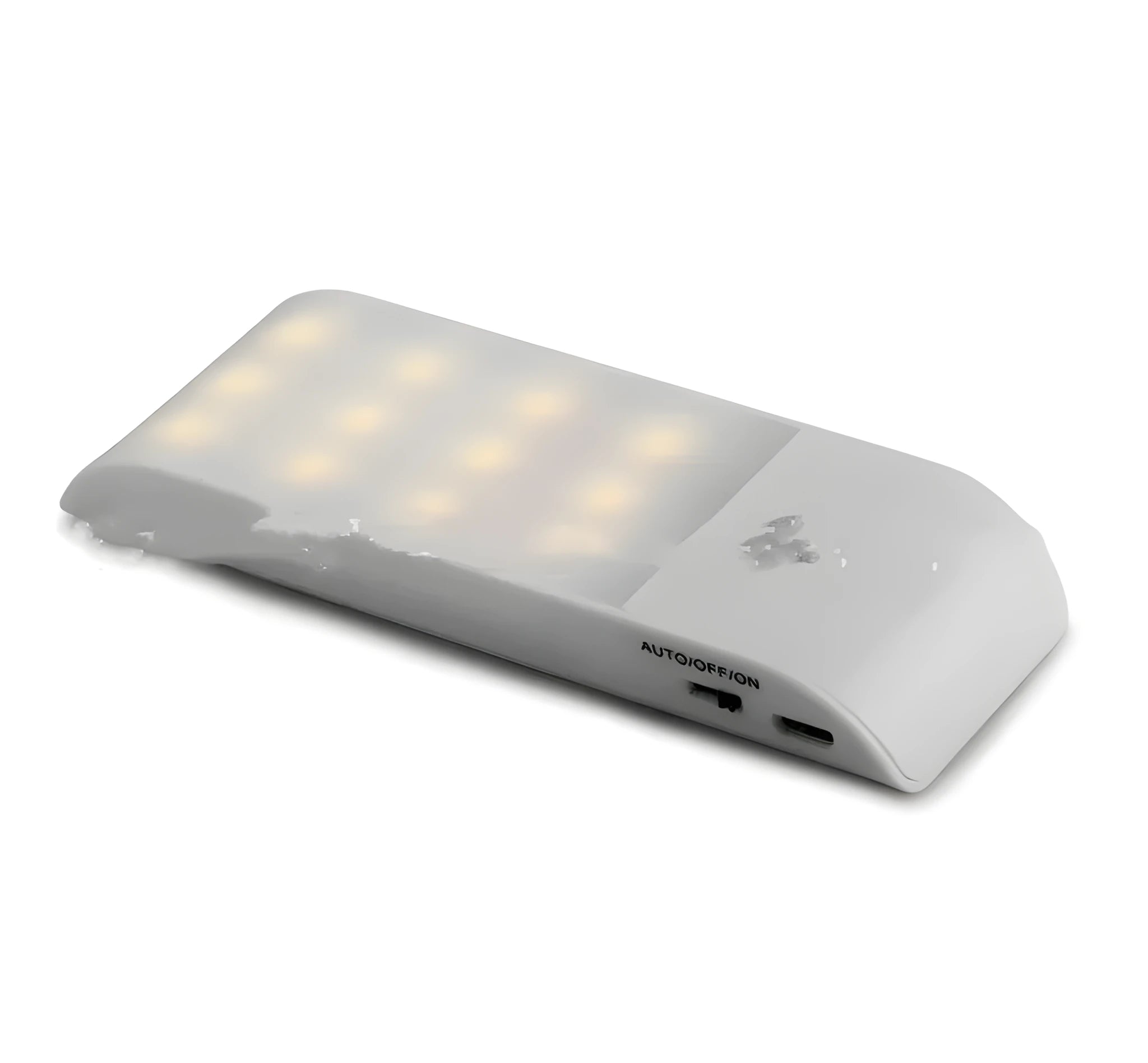 Rechargeable human body infrared sensor night light with 12 LEDs and PVC shade