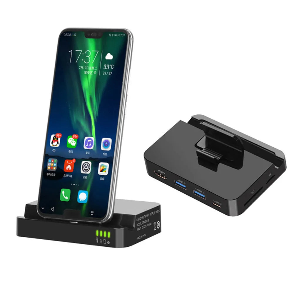 Black mobile phone to HD television converter with USB 3.0 connection