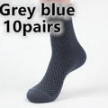 Men's bamboo fibre business socks with small square pattern in five colour options