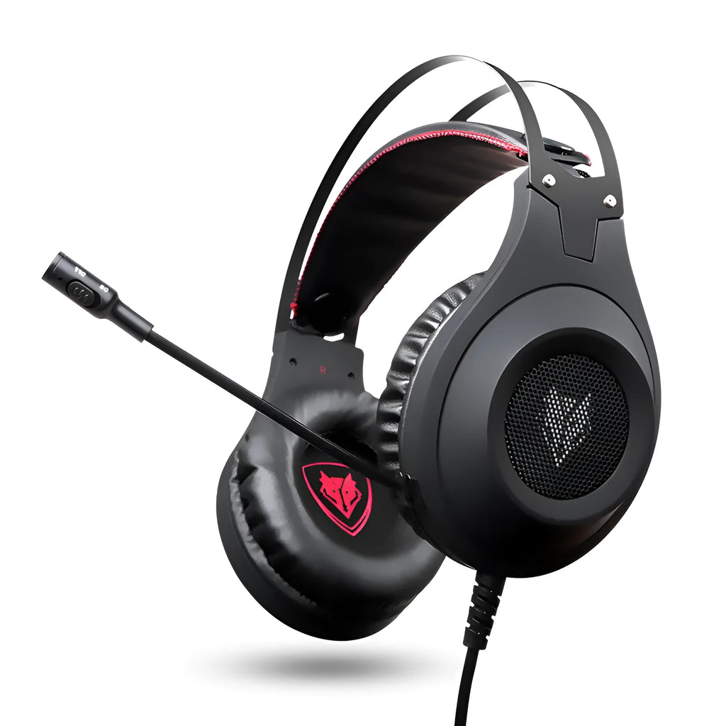Black USB wired computer headset with microphone for PC desktop and laptop use