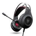 Black USB wired computer headset with microphone for PC desktop and laptop use