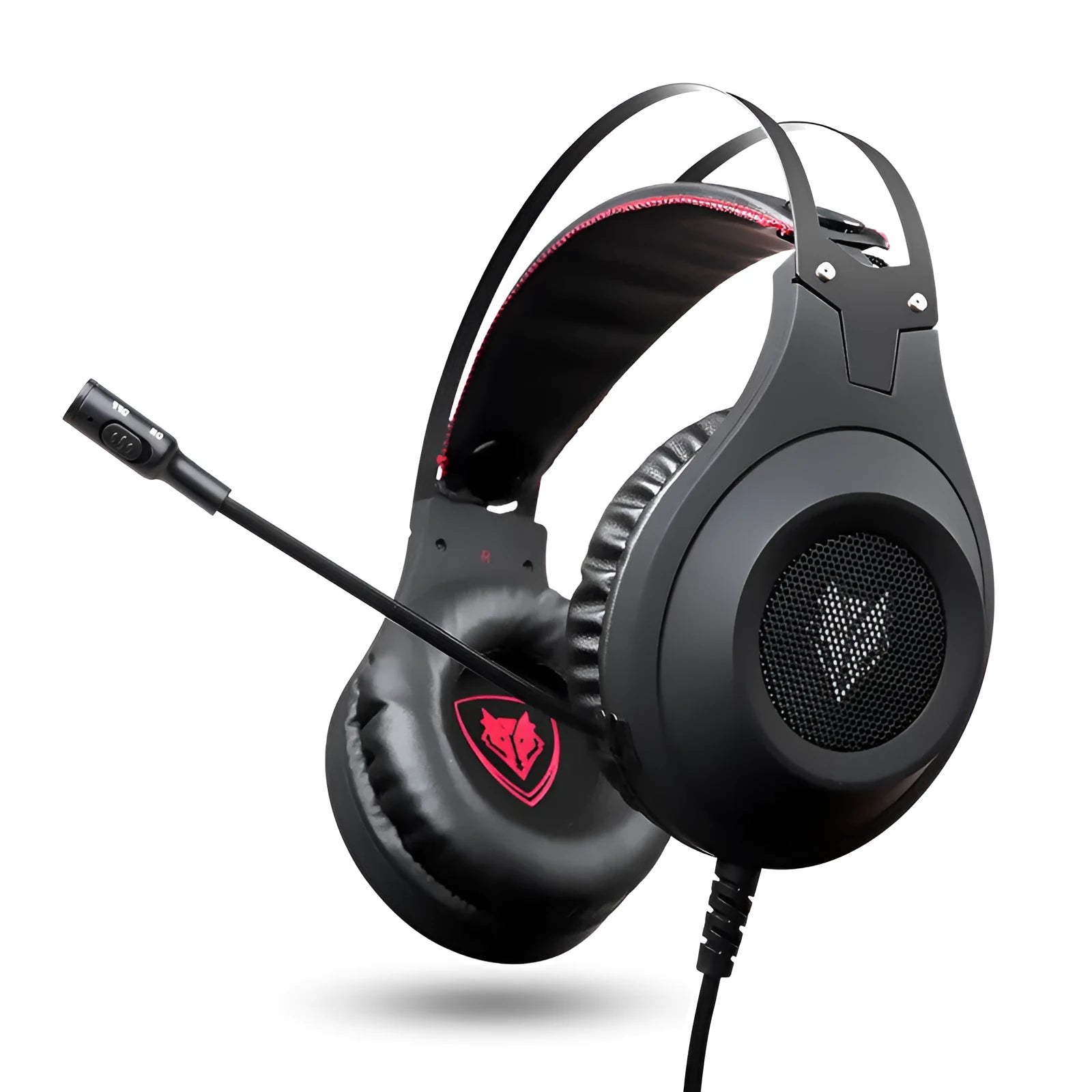 Black USB wired computer headset with microphone for PC desktop and laptop use