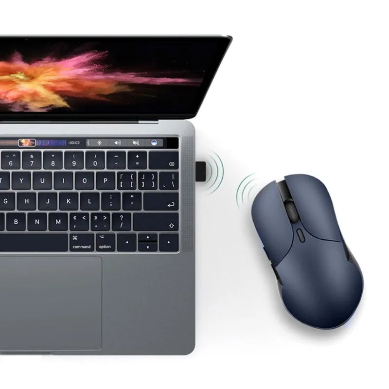 Blue wireless voice translation mouse with 2.4G connectivity and voice control button