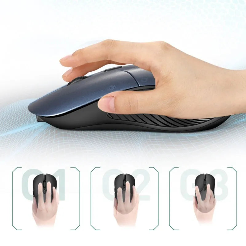 Blue wireless voice translation mouse with 2.4G connectivity and voice control button