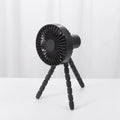 Small USB desk fan with adjustable octopus tripod legs and bendable head in multiple colour options