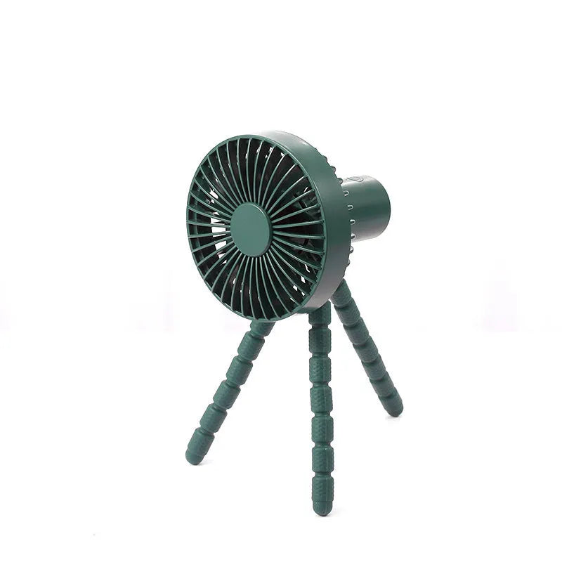 Small USB desk fan with adjustable octopus tripod legs and bendable head in multiple colour options
