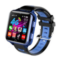 Children's smartwatch with touch screen, silicone sports strap, and face recognition camera in black, blue, or pink