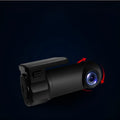 Black mini HD USB dash camera for auto and motorcycle windshield mount with 5MP resolution