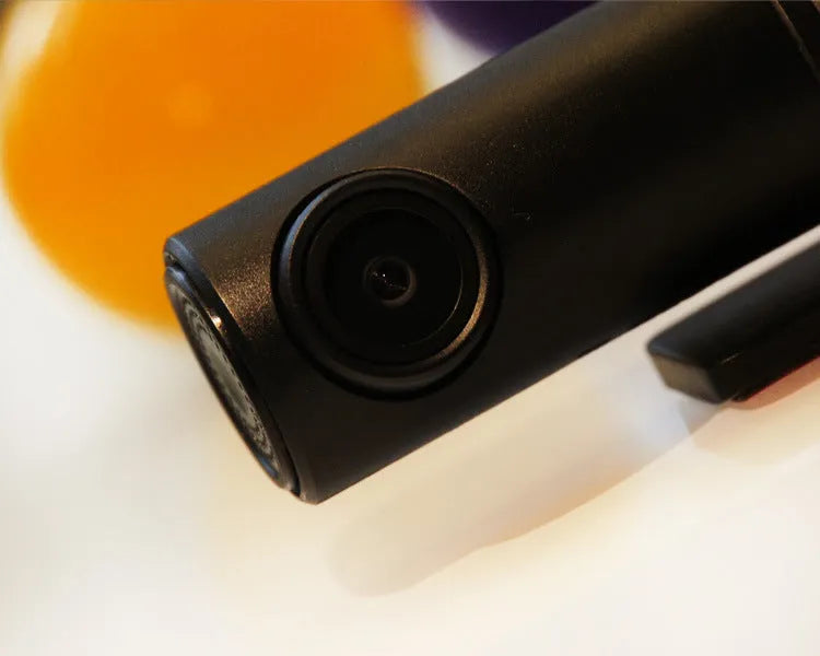 Black mini HD USB dash camera for auto and motorcycle windshield mount with 5MP resolution