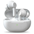 Black and white Pro4 Bluetooth wireless earbuds with a compact charging case.