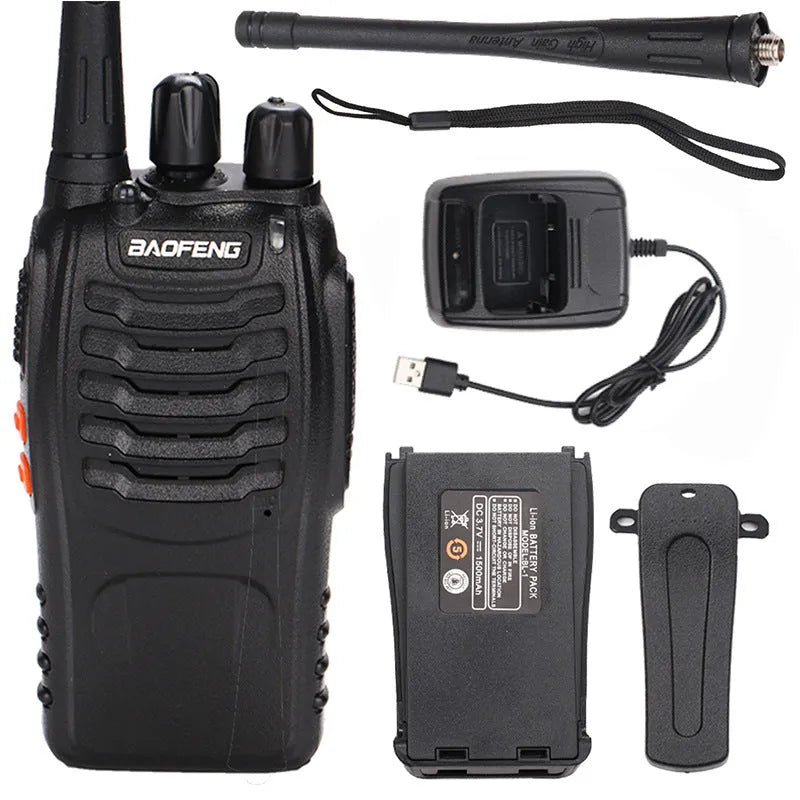 Baofeng BF-888S black handheld amateur walkie-talkie with 16 channels and 1800mAh battery