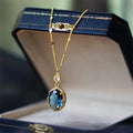 Gold geometric French retro electroplated copper necklace for women and unisex wear.