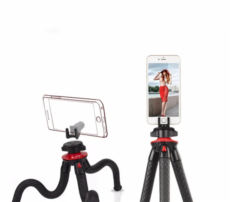 Compatible with Apple octopus portable tripod stand in black with remote 27cm length aluminium rubber core