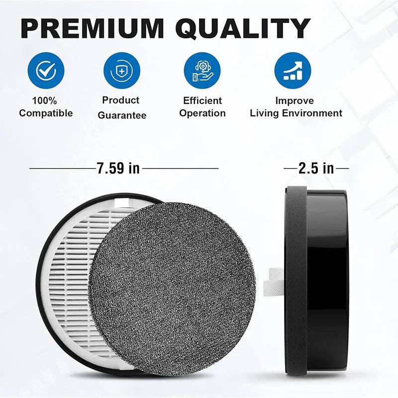 Levoit LV-H132 compatible replacement air purifier filter set with activated carbon screen and cotton pre-filter