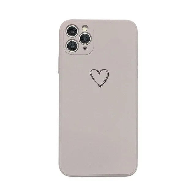 Silicone TPU back cover case for Apple iPhone in solid colour options: black, green, grey, pink, purple, red, white, light green.
