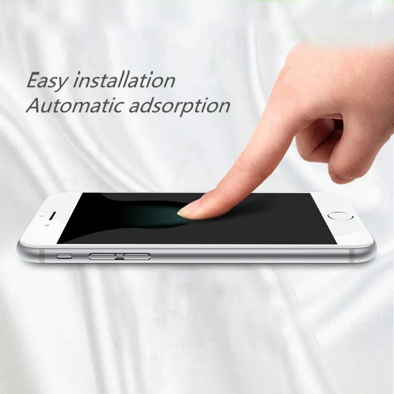 Tempered glass screen protector with 9H hardness for iPhone on a clean surface