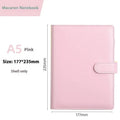A5 PU leather loose-leaf binder zipper bag notebook shell in solid colour options