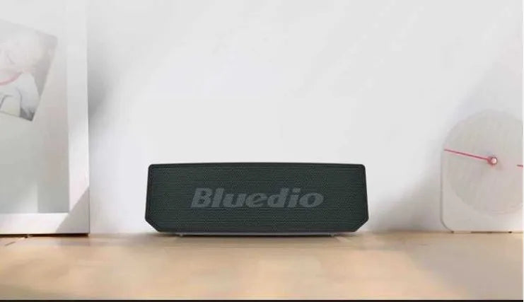 Black BS-6 Bluetooth smart speaker with 52mm drivers and compact 227x68x74mm dimensions