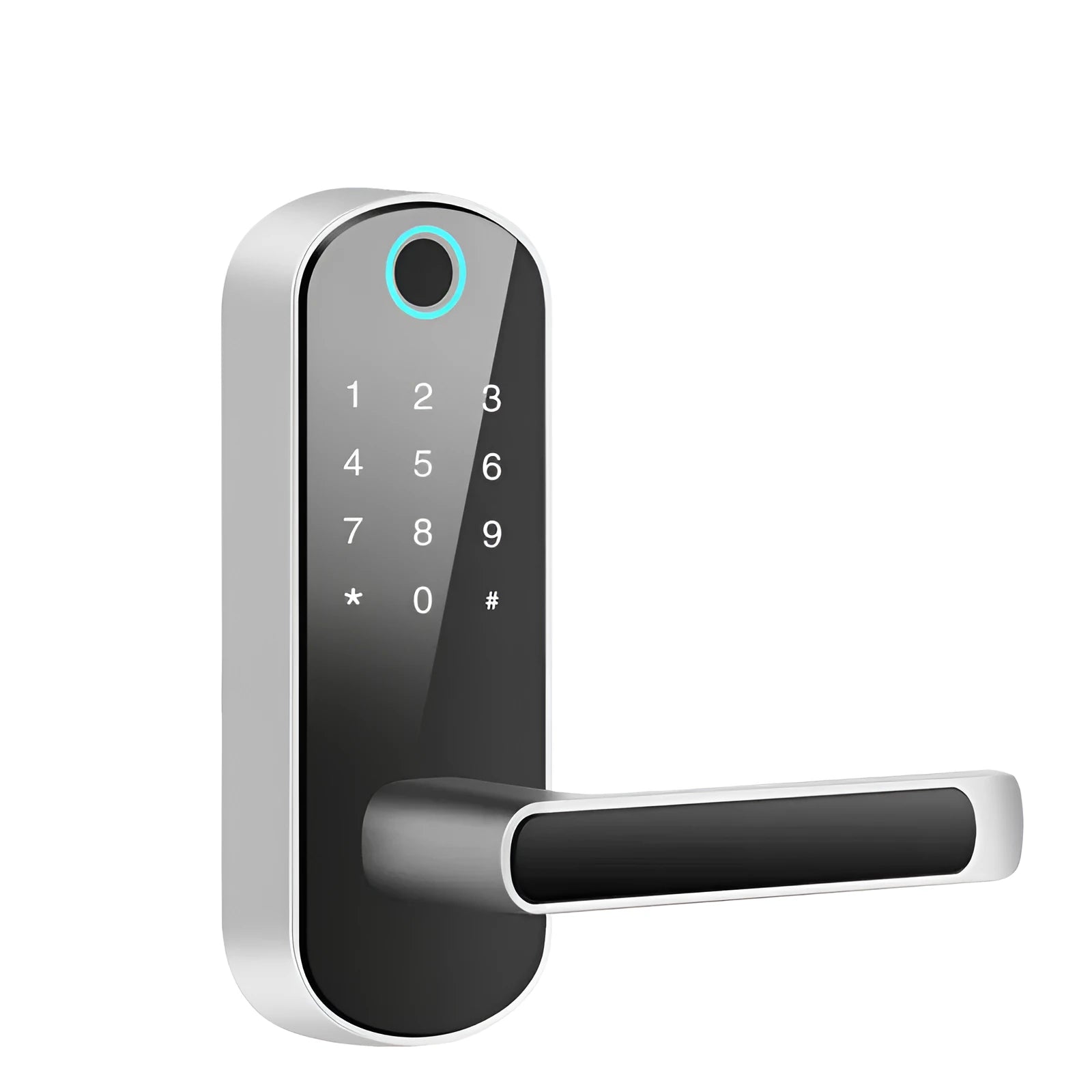 Smart Bluetooth fingerprint lock for doors with fingerprint scanner and battery compartment