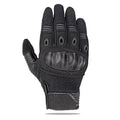 Pair of touch screen military tactical full finger motorbike gloves in knitted fabric black colour