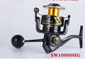 New high-speed all-metal sea fishing spinning reel with silver black colourway and wire cup option