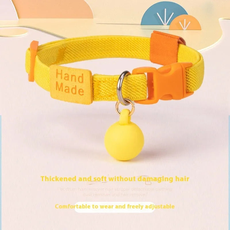 Small dog collar made from elastic polyester fabric in solid colours with adjustable 22-32cm sizing