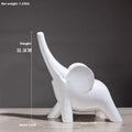 Large rose gold resin elephant ornament with modern simplicity style on a shelf