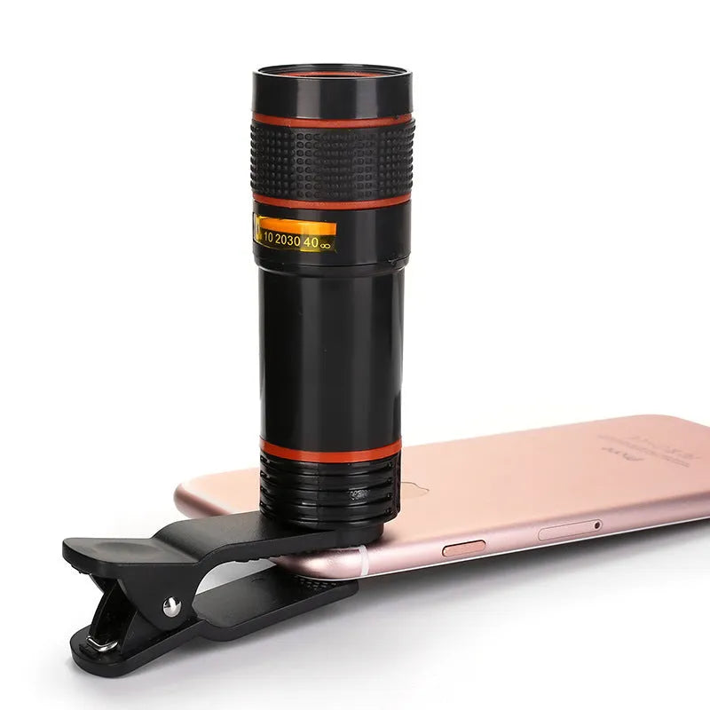 20x cell phone telescope lens in black with roof-type anti-sidelight design
