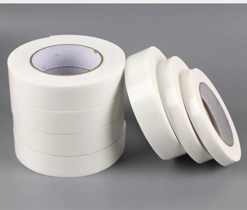 Foam double-sided adhesive sponge tape roll showing 3mm thickness with measurement display