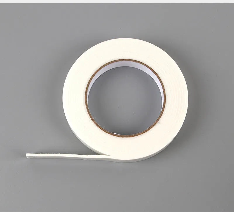 Foam double-sided adhesive sponge tape roll showing 3mm thickness with measurement display