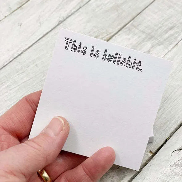 Square 75mm adhesive note paper with humorous English phrase covers