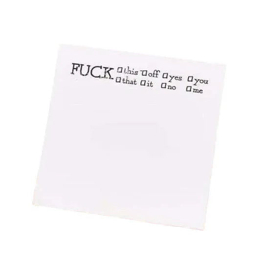 Square 75mm adhesive note paper with humorous English phrase covers