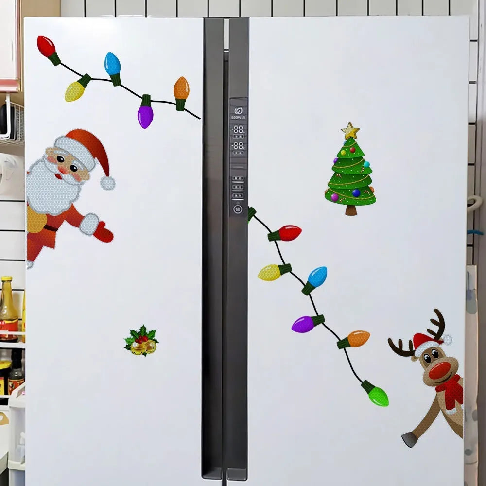 Medium Christmas elk reflective magnetic car decoration sticker with cartoon design