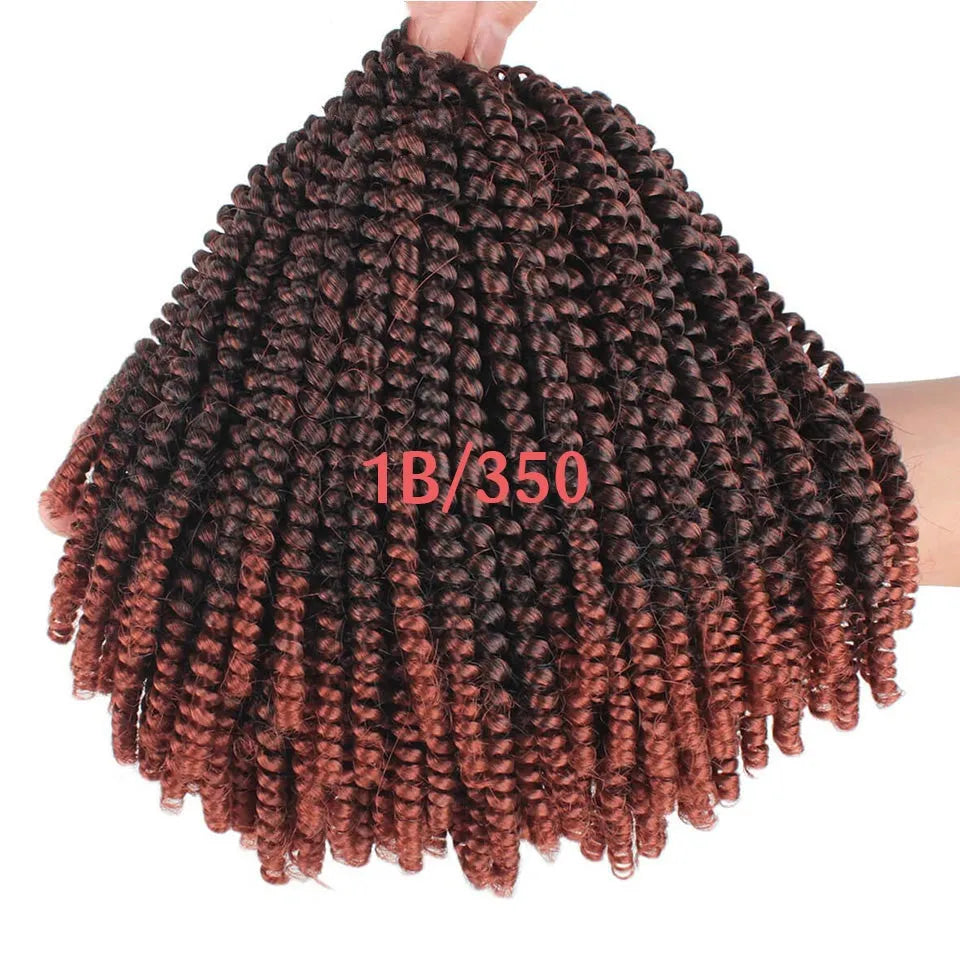 110g chemical fibre hair extensions in 8 inch length with four colour swatches 1B black 27 brown 30 brown and 350 ombre