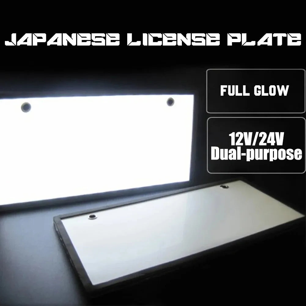 LED truck license plate light set with two plastic-housed light bars for uniform illumination