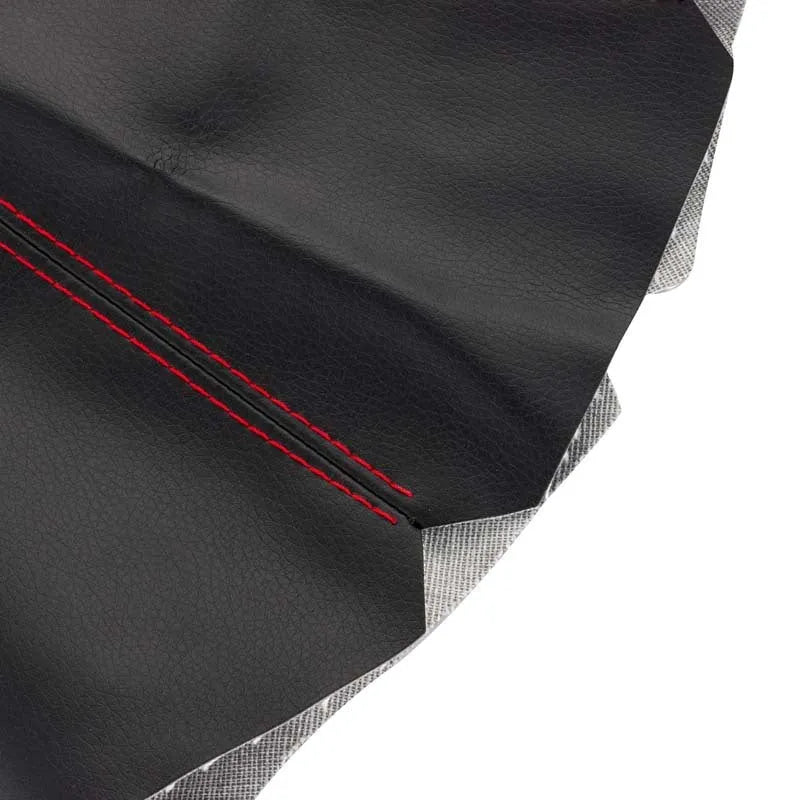 Black PU leather dirt-proof gear lever cover with coloured stitching line options displayed