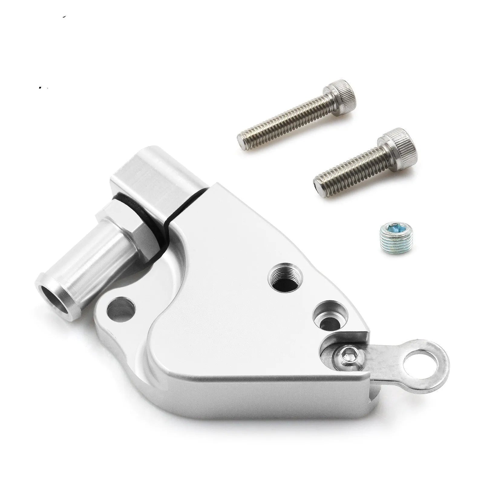 Aluminium intake manifold coolant adapter for K20 K24 engine series with dimensions 145mm x 105mm x 35mm