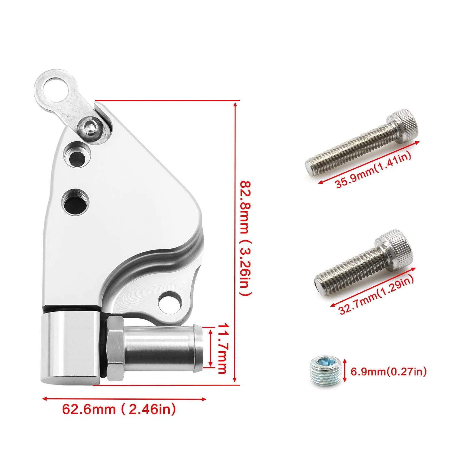 Aluminium intake manifold coolant adapter for K20 K24 engine series with dimensions 145mm x 105mm x 35mm