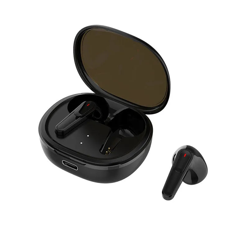Black Bluetooth wireless headset with noise reduction and in-ear design