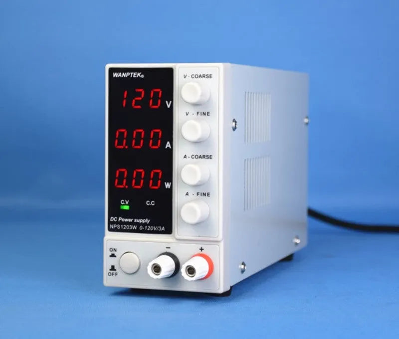 White S605W adjustable DC power supply unit with voltage and current controls for electronics repair